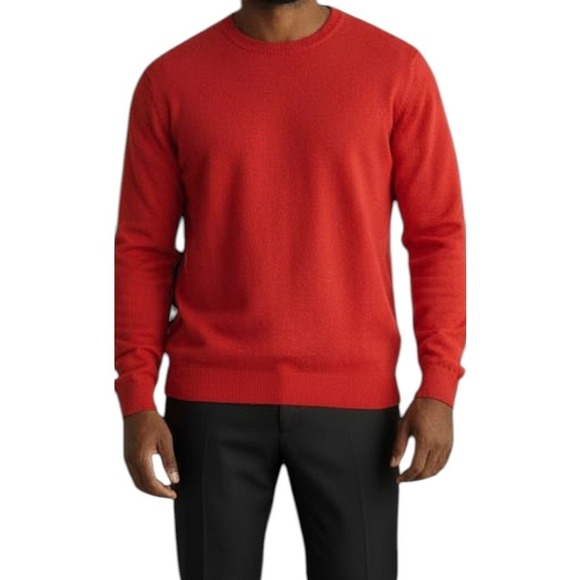MP Massimo Piombo Red Lambswool Crew Neck Sweater Men's XXL Christmas Preppy NWT
